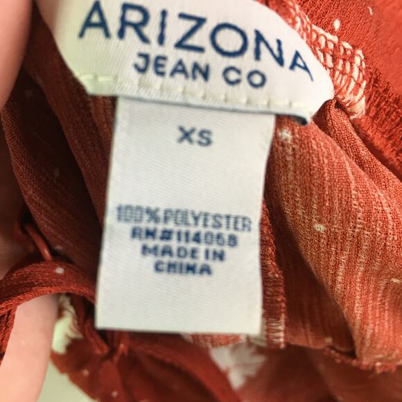 Arizona Jean Co Floral Sundress Rust White XS - Picture 12 of 13